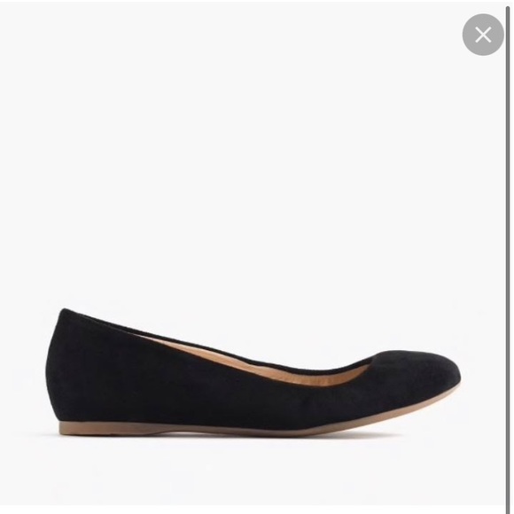 J crew cece suede ballet flats in black